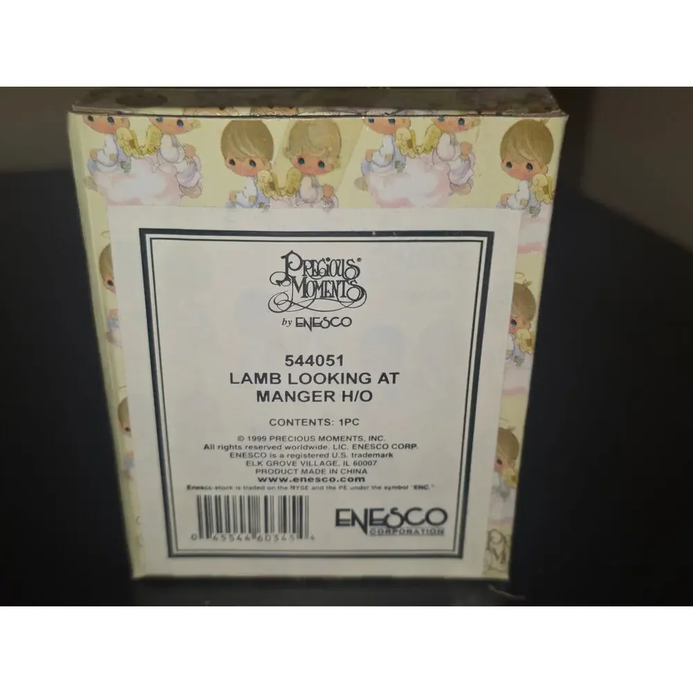 Precious Moments Lamb Looking At Manger Ornament 544051 Nativity Enesco